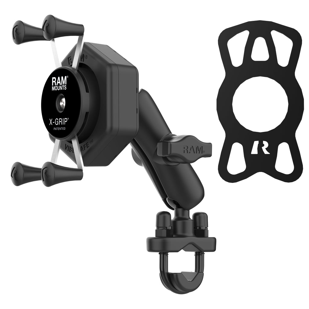 RAM-B-149Z-UN7-462:RAM-B-149Z-UN7-462_1:RAM® X-Grip® Phone Mount with Vibe-Safe™ & U-Bolt Base - Medium
