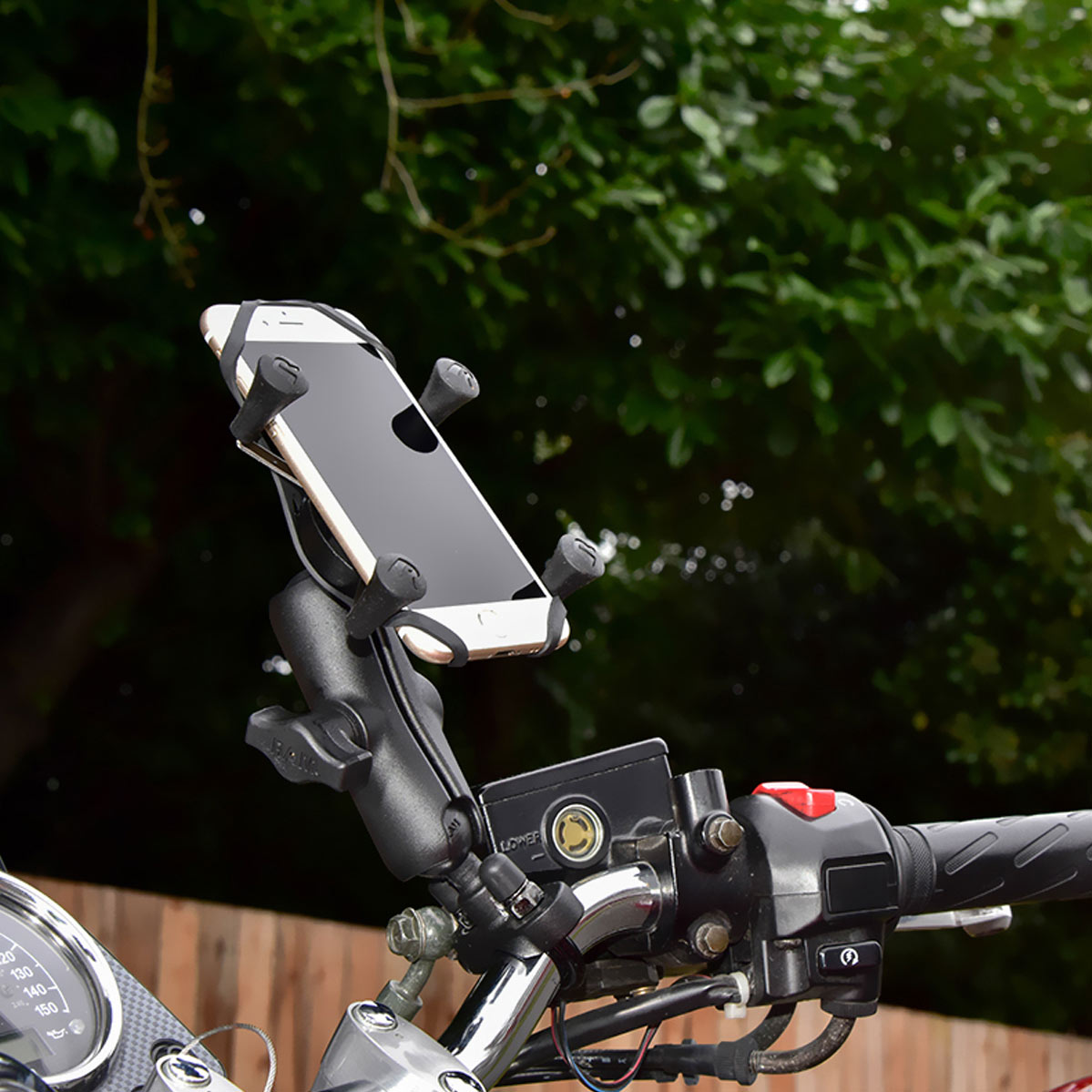 RAM-B-149Z-UN7U:RAM-B-149Z-UN7U_1:RAM® X-Grip® Phone Mount with Handlebar U-Bolt Base - Medium