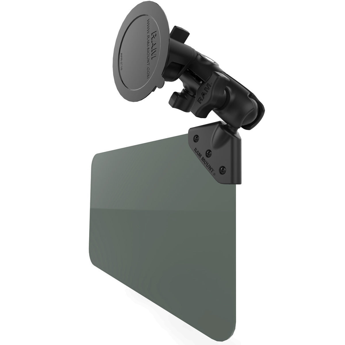 RAM-B-166-326-VIS-G1U:RAM-B-166-326-VIS-G1U_1:RAM® Twist-Lock™ Suction Cup Mount with Swivel Socket Arm & Sun Visor