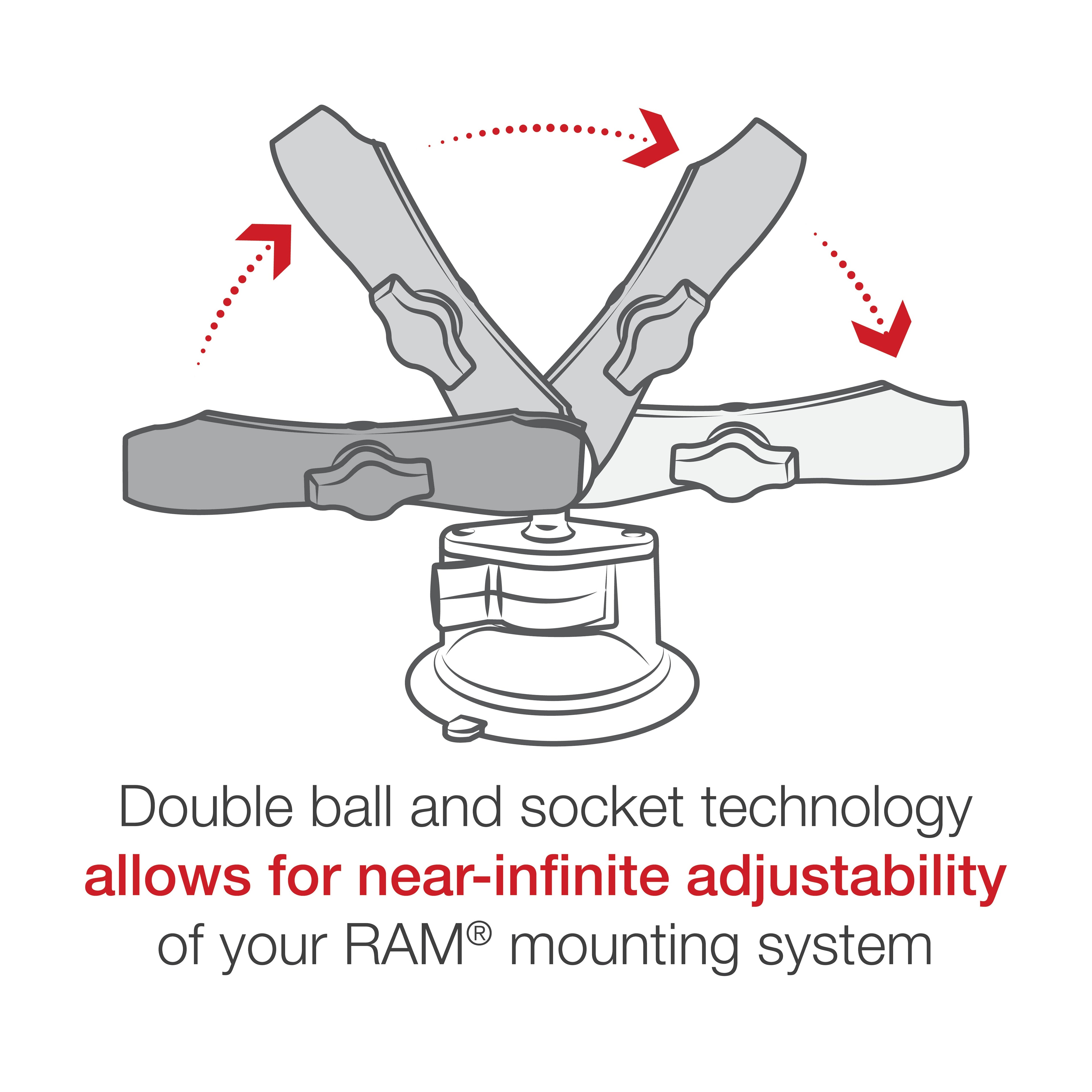 RAM-B-166-C-UN10U:RAM-B-166-C-UN10U_1:RAM® X-Grip® Large Phone Mount with Twist-Lock™ Suction Cup - Long