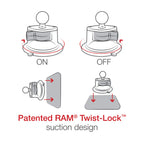 RAM-B-166-C-UN10U:RAM-B-166-C-UN10U_1:RAM® X-Grip® Large Phone Mount with Twist-Lock™ Suction Cup - Long