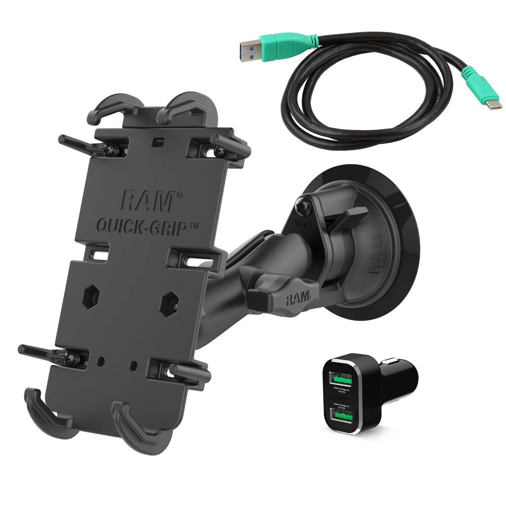 RAM-B-166-PD4-2QCCIGU:RAM-B-166-PD4-2QCCIGU_1:RAM® Quick-Grip™ XL Type-C Vehicle Bundle