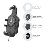 RAM-B-166-PD5-W2MU:RAM-B-166-PD5-W2MU_1:RAM® Quick-Grip™ Pro Suction Cup Mount with Qi2 15W Wireless Charger