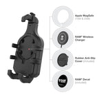 RAM-B-166-PD5U:RAM-B-166-PD5U_1:RAM® Quick-Grip™ Pro Phone Mount with Twist-Lock™ Suction Cup - Medium