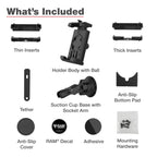 RAM-B-166-PD7U:RAM-B-166-PD7U_1:RAM® Quick-Grip™ Pro XL Phone Mount with Twist-Lock™ Suction Cup