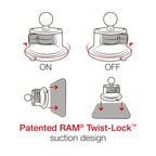 RAM-B-166-UN10U:RAM-B-166-UN10U_1:RAM® X-Grip® Large Phone Mount with Twist-Lock™ Suction Cup - Medium