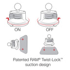 RAM-B-166-UN7U:RAM-B-166-UN7U_1:RAM® X-Grip® Phone Mount with RAM® Twist-Lock™ Suction Cup