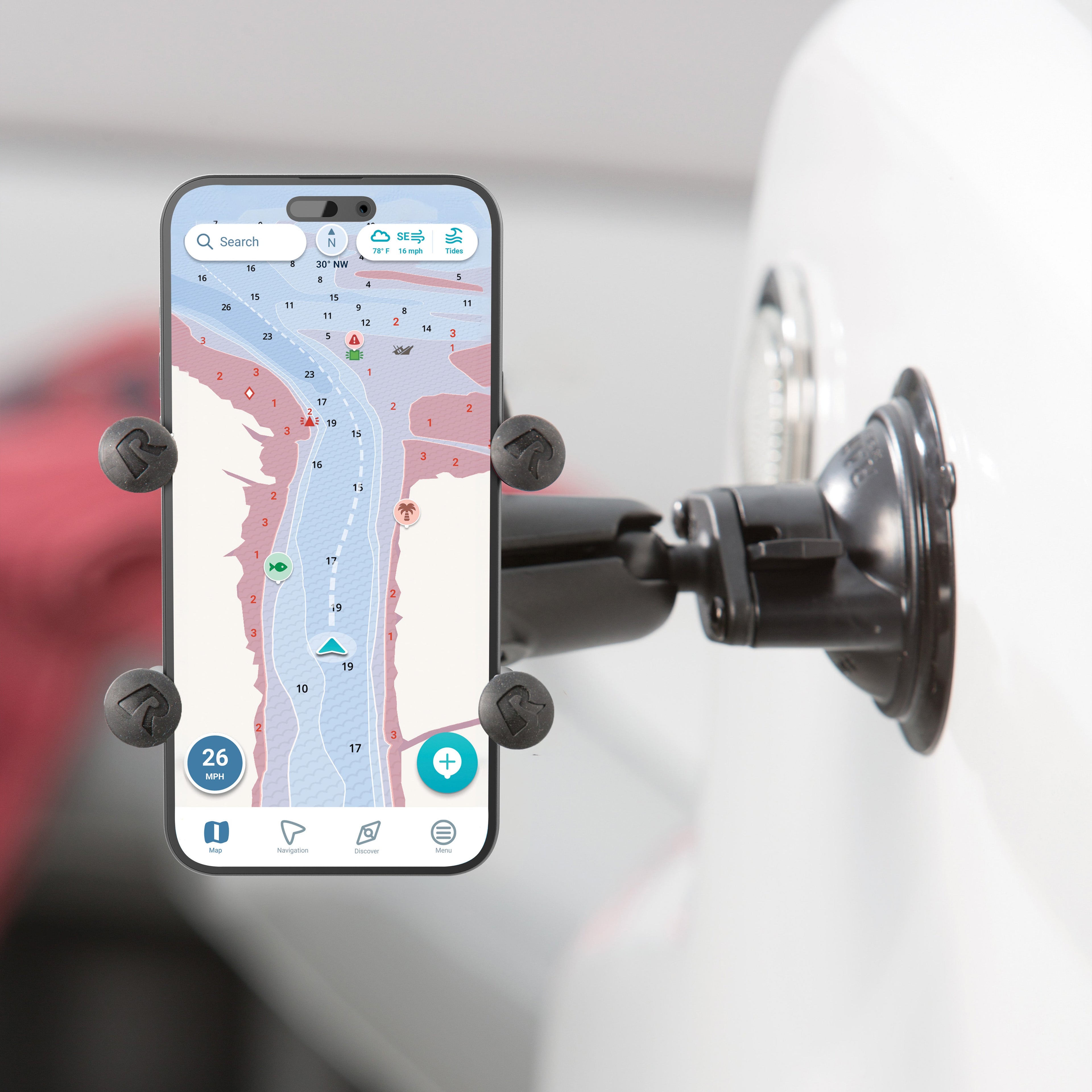 RAM-B-166-UN7U:RAM-B-166-UN7U_1:RAM® X-Grip® Phone Mount with RAM® Twist-Lock™ Suction Cup