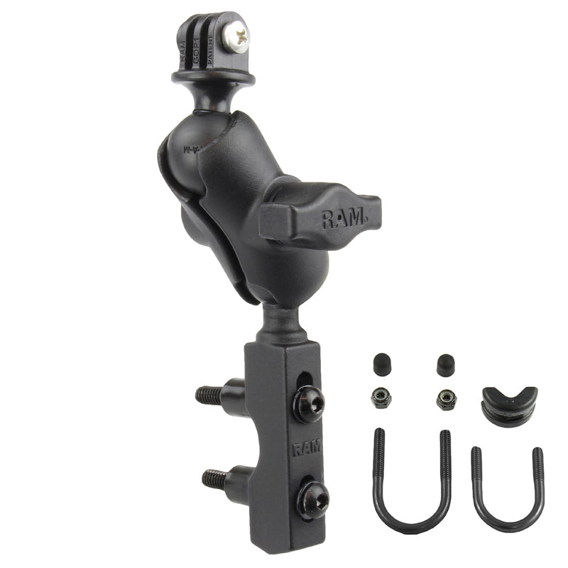 RAM-B-174-A-GOP1U:RAM-B-174-A-GOP1U_1:RAM® Motorcycle Brake/Clutch Reservoir Base with Action Camera Mount