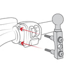 RAM-B-174CH-202U:RAM-B-174CH-202U_1:RAM® Chrome Motorcycle Brake/Clutch Reservoir Mount with Round Plate
