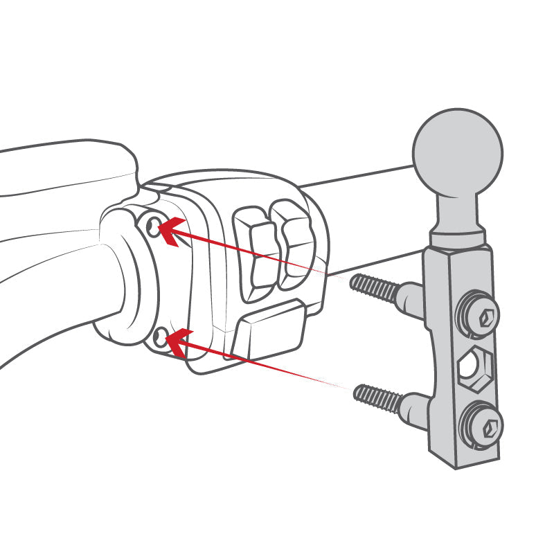RAM-B-174CHU:RAM-B-174CHU_1:RAM® Chrome Motorcycle Brake/Clutch Reservoir Mount with Diamond Plate