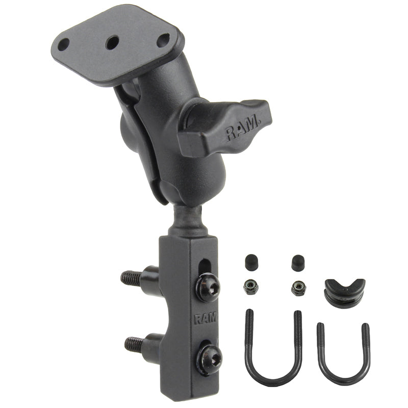 RAM-B-174U-A:RAM-B-174U-A_1:RAM® Motorcycle Brake/Clutch Reservoir Mount with Diamond Plate - Short