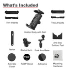 RAM-B-176-A-PD7U:RAM-B-176-A-PD7U_1:RAM® Quick-Grip™ Pro XL Phone Mount with Fork Stem Base - Short