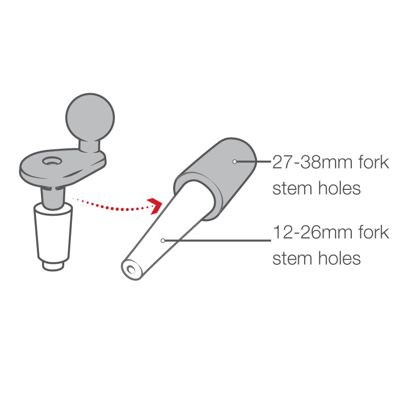 RAM-B-176-A-UN10-462:RAM-B-176-A-UN10-462_1:RAM® X-Grip® Large Phone Mount with Vibe-Safe™ & Fork Stem Base - Short