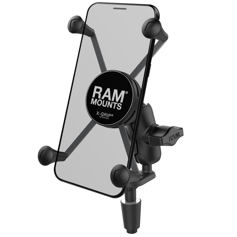 RAM-B-176-A-UN10U:RAM-B-176-A-UN10U_1:RAM® X-Grip® Large Phone Mount with Motorcycle Fork Stem Base