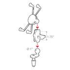 RAM-B-176-A-UN10U:RAM-B-176-A-UN10U_1:RAM® X-Grip® Large Phone Mount with Motorcycle Fork Stem Base