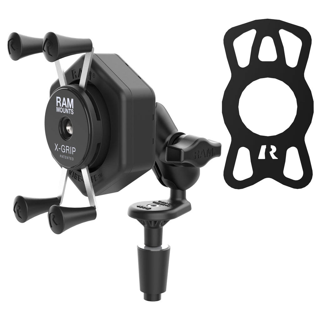 RAM-B-176-A-UN7-462:RAM-B-176-A-UN7-462_1:RAM® X-Grip® Phone Mount with Vibe-Safe™ & Fork Stem Base - Short