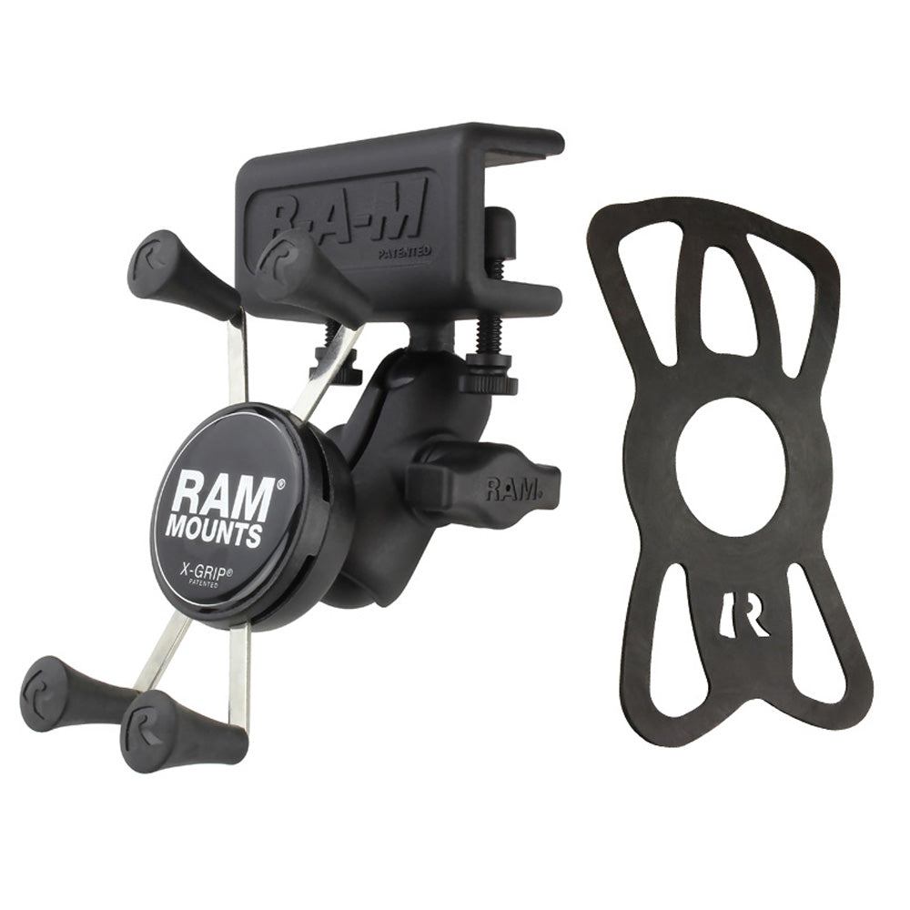 RAM-B-177-UN7U:RAM-B-177-UN7U_1:RAM® X-Grip® Phone Mount with Glare Shield Clamp Base