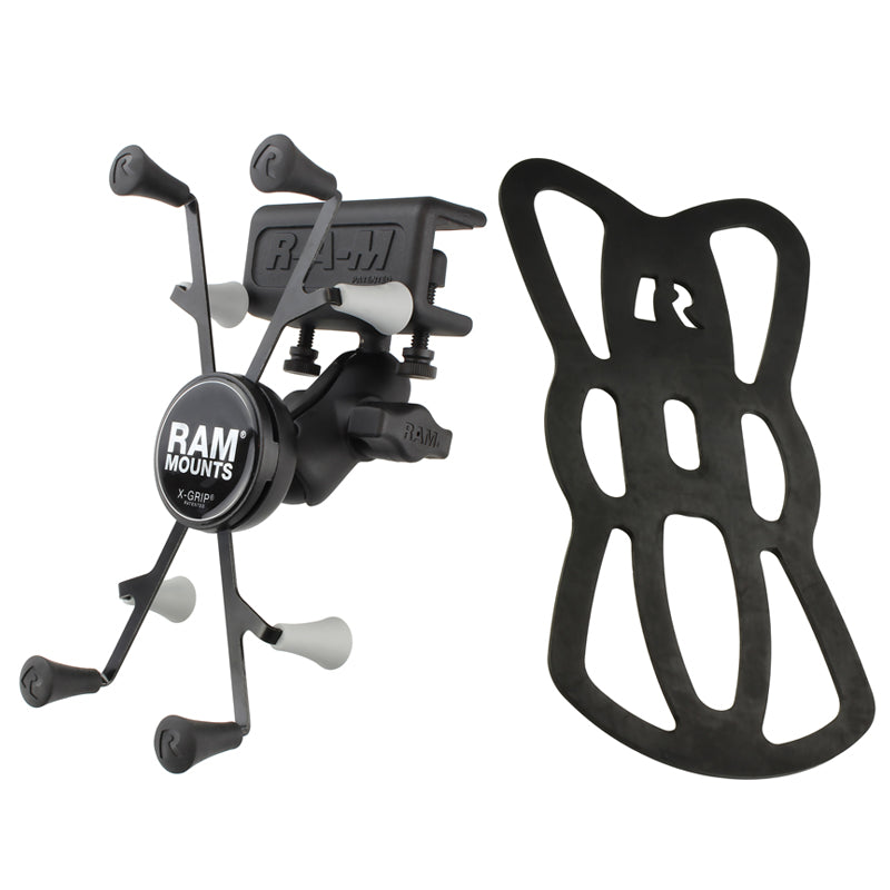 RAM-B-177-UN8U:RAM-B-177-UN8U_1:RAM® X-Grip® Mount with Glare Shield Clamp Base for 7"-8" Tablets