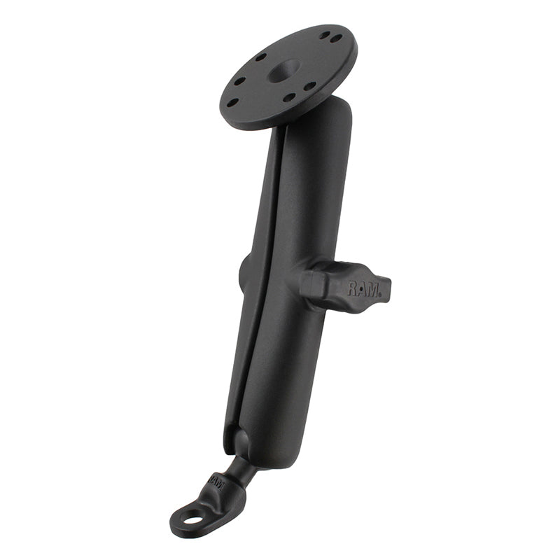 RAM-B-180-C-202U:RAM-B-180-C-202U_1:RAM® 9mm Angled Bolt Head Adapter Mount with Round Plate - Long