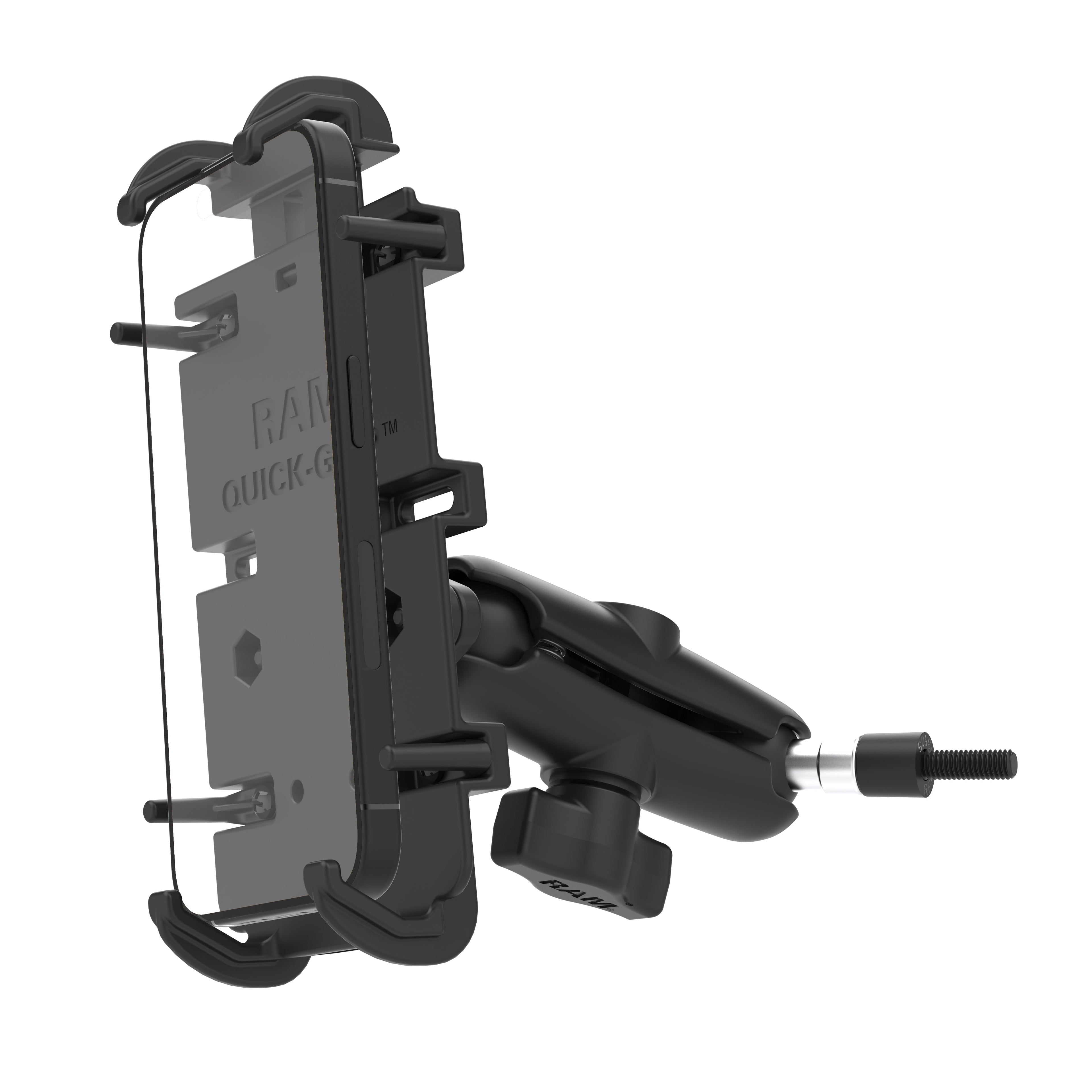 RAM-B-186-M6-PD4U:RAM-B-186-M6-PD4U_1:RAM® Quick-Grip™ XL Phone Mount with Grab Handle & A-Pillar M6 Bolt Base