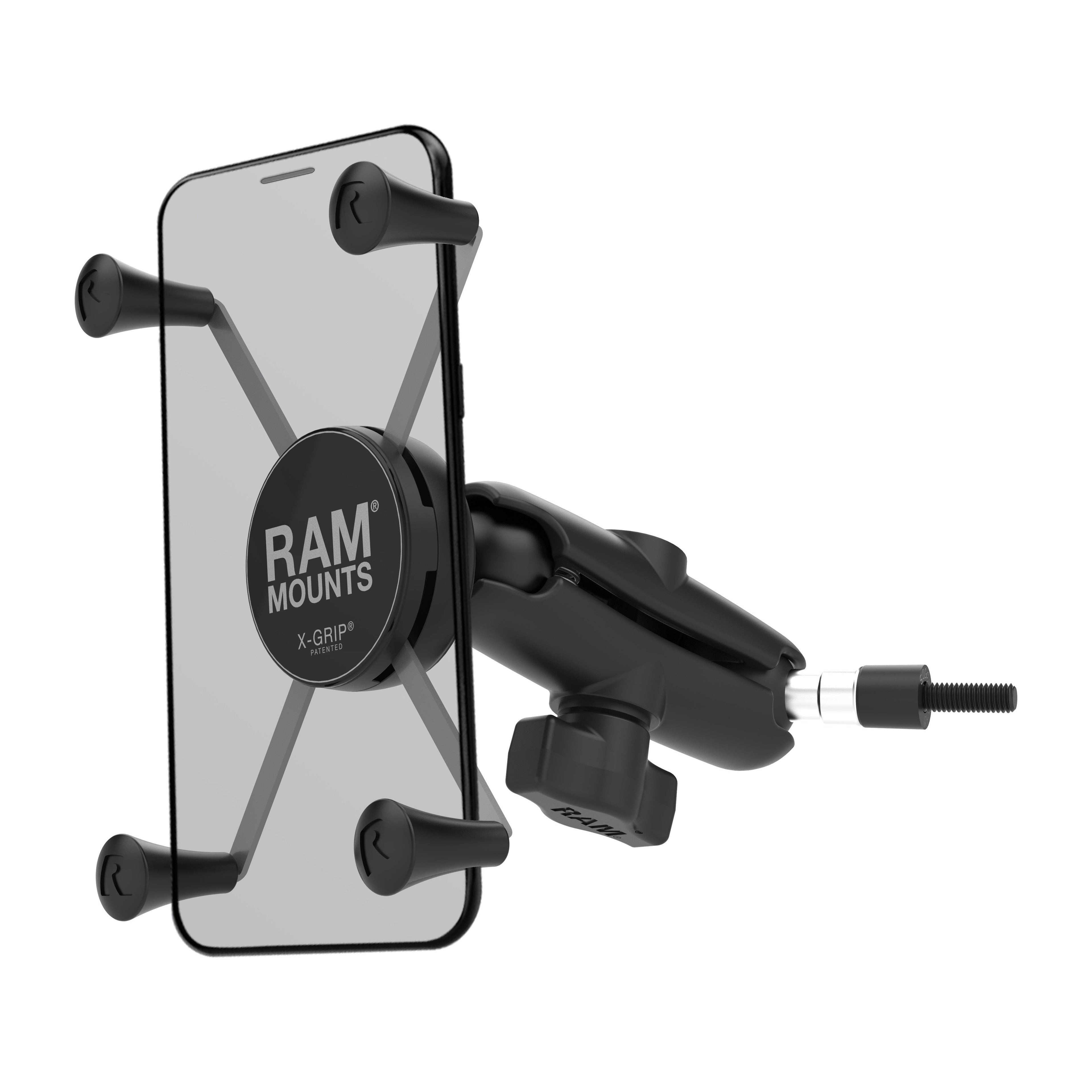 RAM-B-186-M6-UN10U:RAM-B-186-M6-UN10U_1:RAM® X-Grip® Large Phone Mount with Grab Handle & A-Pillar M6 Bolt Base