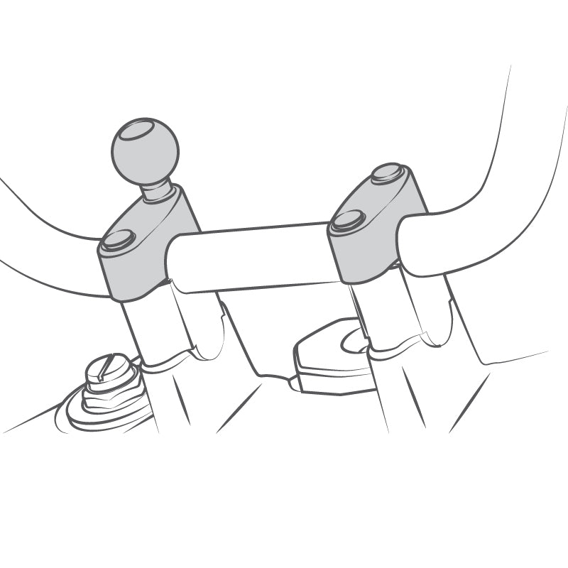 RAM-B-186U:RAM-B-186U_1:RAM® Motorcycle Handlebar Clamp Mount with M8 Bolts - Medium