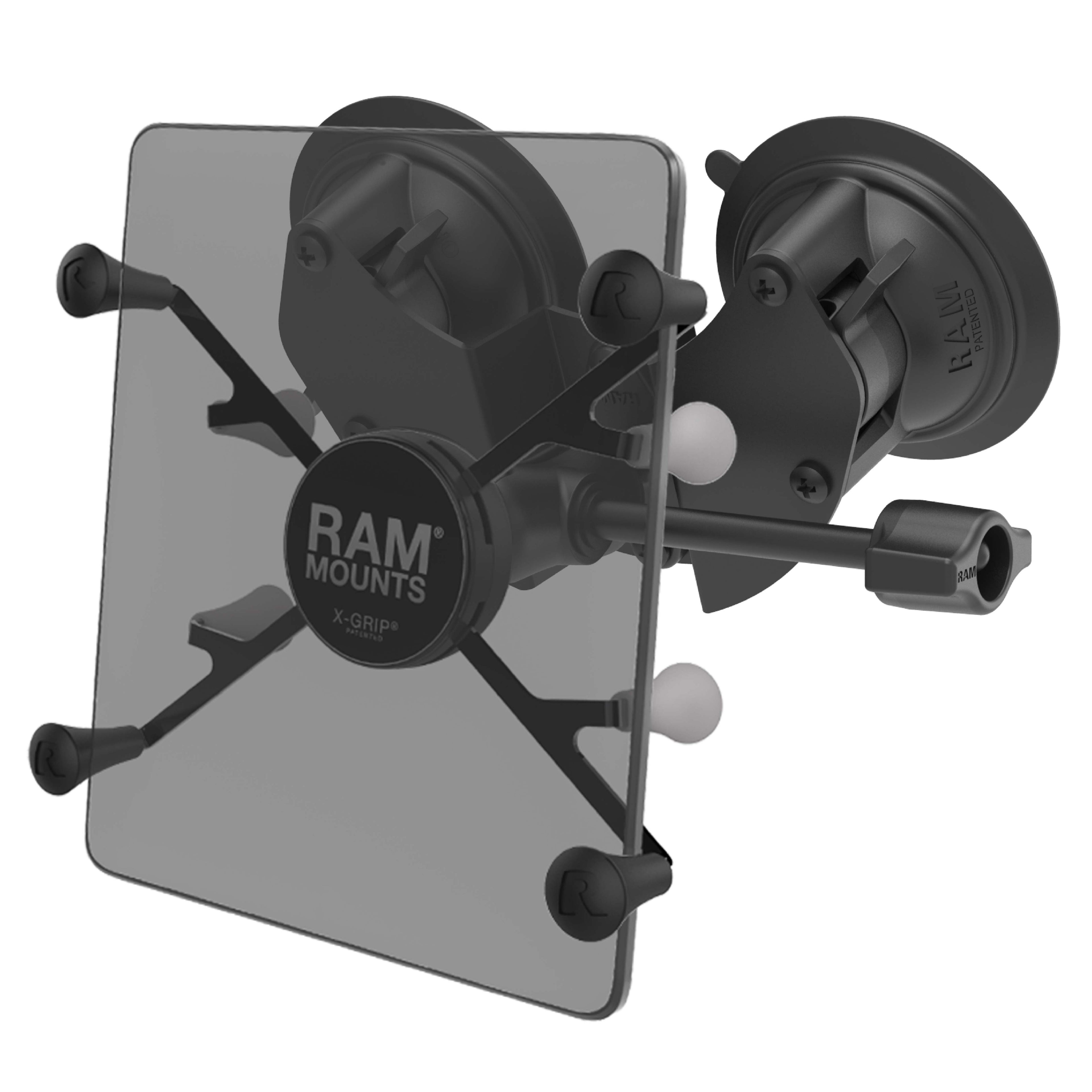 RAM-B-189-UN8-ALA1-KRU:RAM-B-189-UN8-ALA1-KRU_1:RAM® X-Grip® with RAM® Twist-Lock™ Dual Suction for 7"-8" Tablets