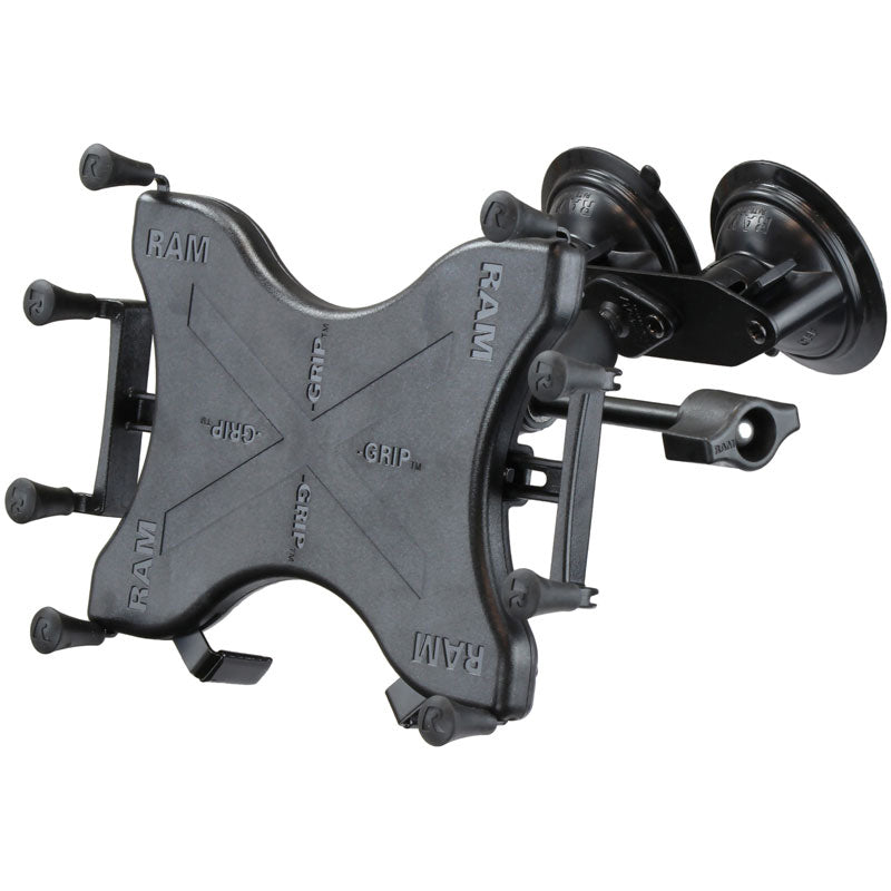 RAM-B-189-UN9-FRO1-KRU:RAM-B-189-UN9-FRO1-KRU_1:RAM® X-Grip® with Dual Suction for 9"-11" Tablets - Flat Plate