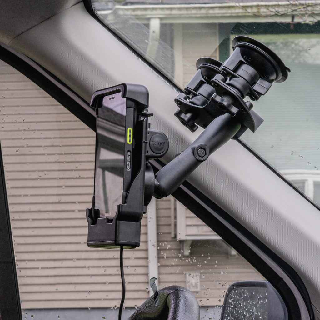 RAM-B-189B-PIV1U:RAM-B-189B-PIV1U_1:RAM® Twist-Lock™ Dual Pivot Suction Cup Base with Ball