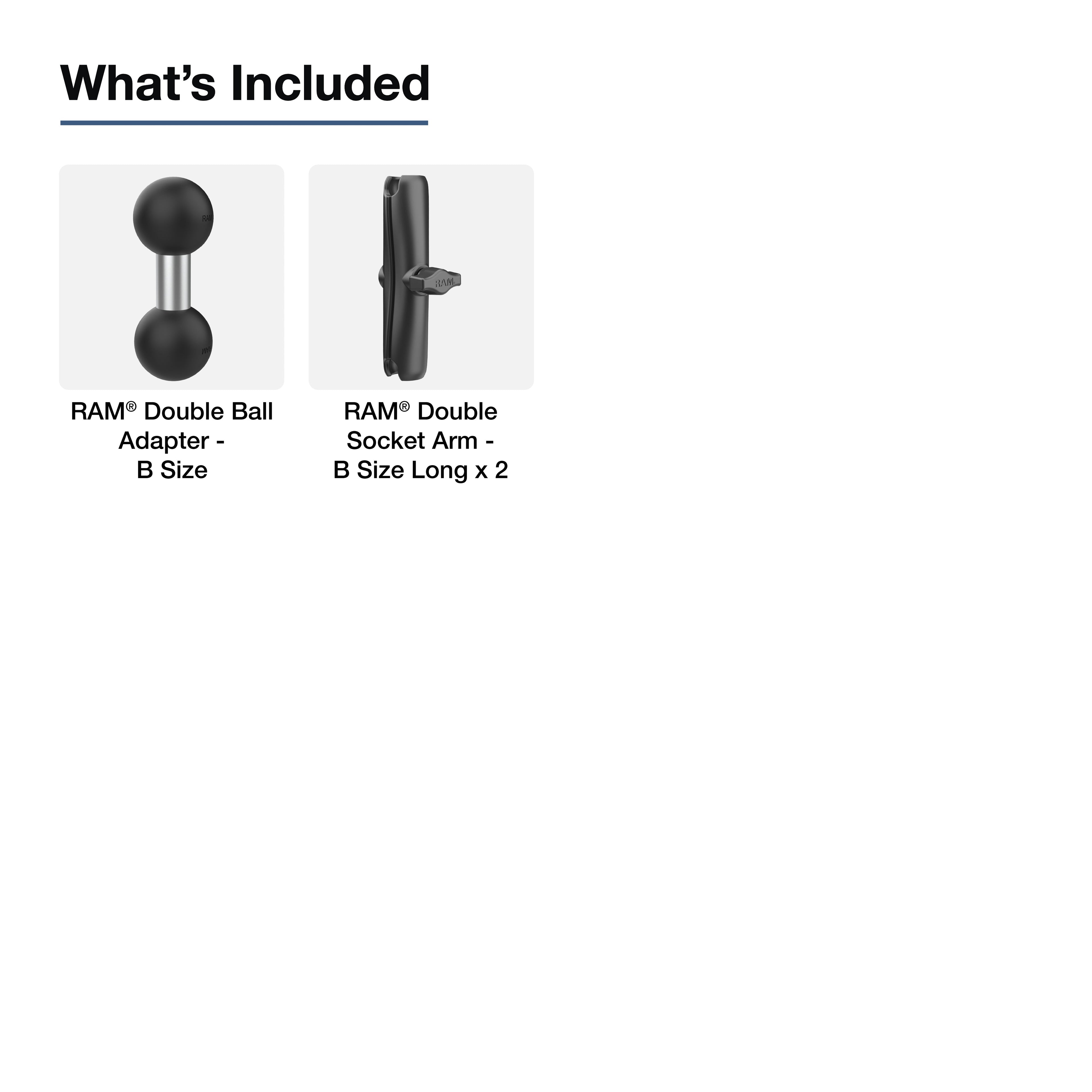 RAM-B-201C-201CU:RAM-B-201C-201CU_1:RAM® 13" Double Socket Arms - Dual Long B Size