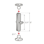 RAM-B-201U-C:RAM-B-201U-C_1:RAM® Double Socket Arm - B Size Long