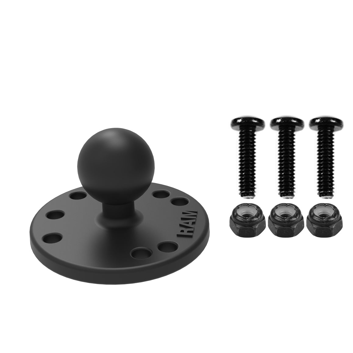RAM-B-202-G4U:RAM-B-202-G4U_1:RAM® Round Plate with Ball & Mounting Hardware for Garmin Striker + More