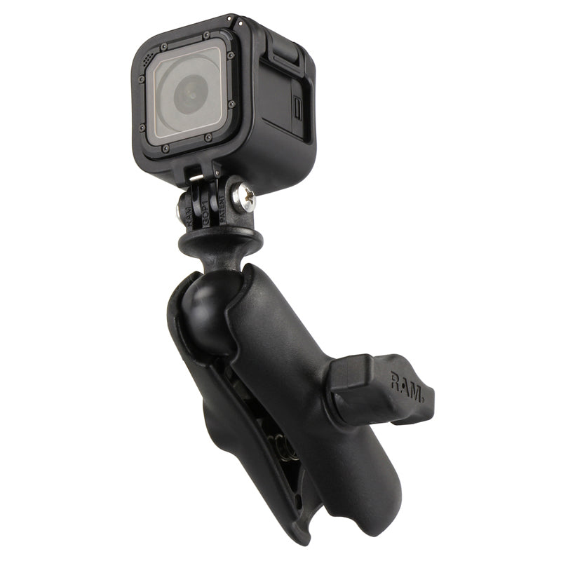 RAM-B-202-GOP1-201U:RAM-B-202-GOP1-201U_1:RAM® Double Socket Arm with Universal Action Camera Adapter
