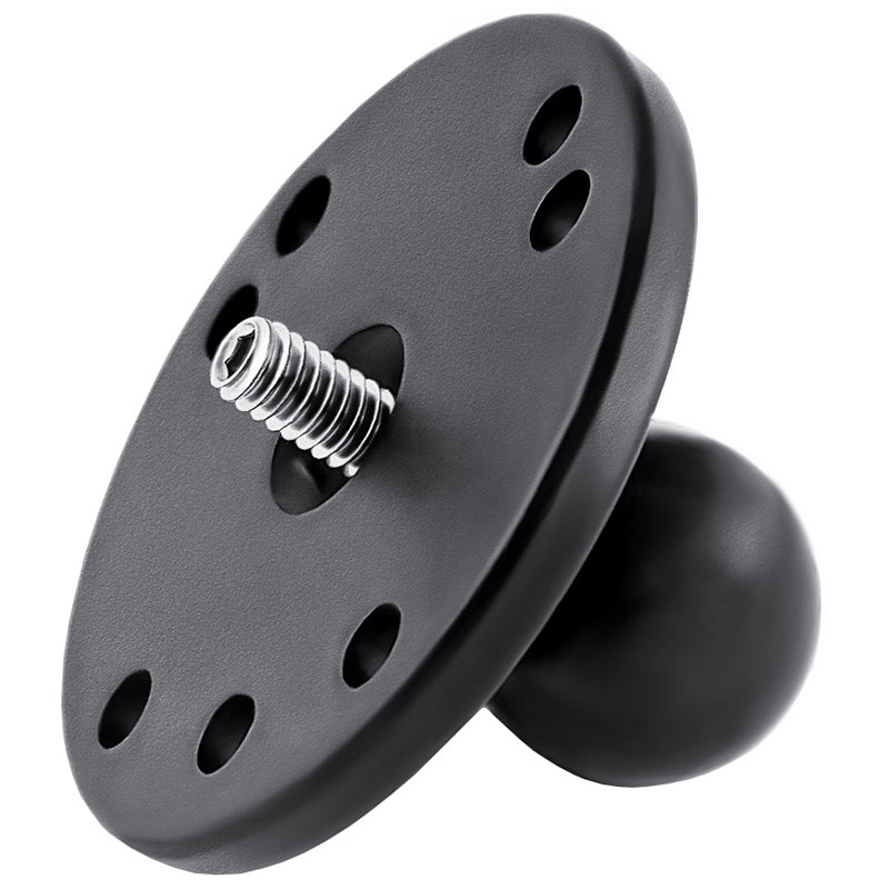 RAM-B-202AU:RAM-B-202AU_1:RAM® Ball Adapter with Round Plate and 1/4"-20 Threaded Stud - B Size