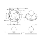 RAM-B-202CHU:RAM-B-202CHU_1:RAM® Chrome Round Plate with Ball