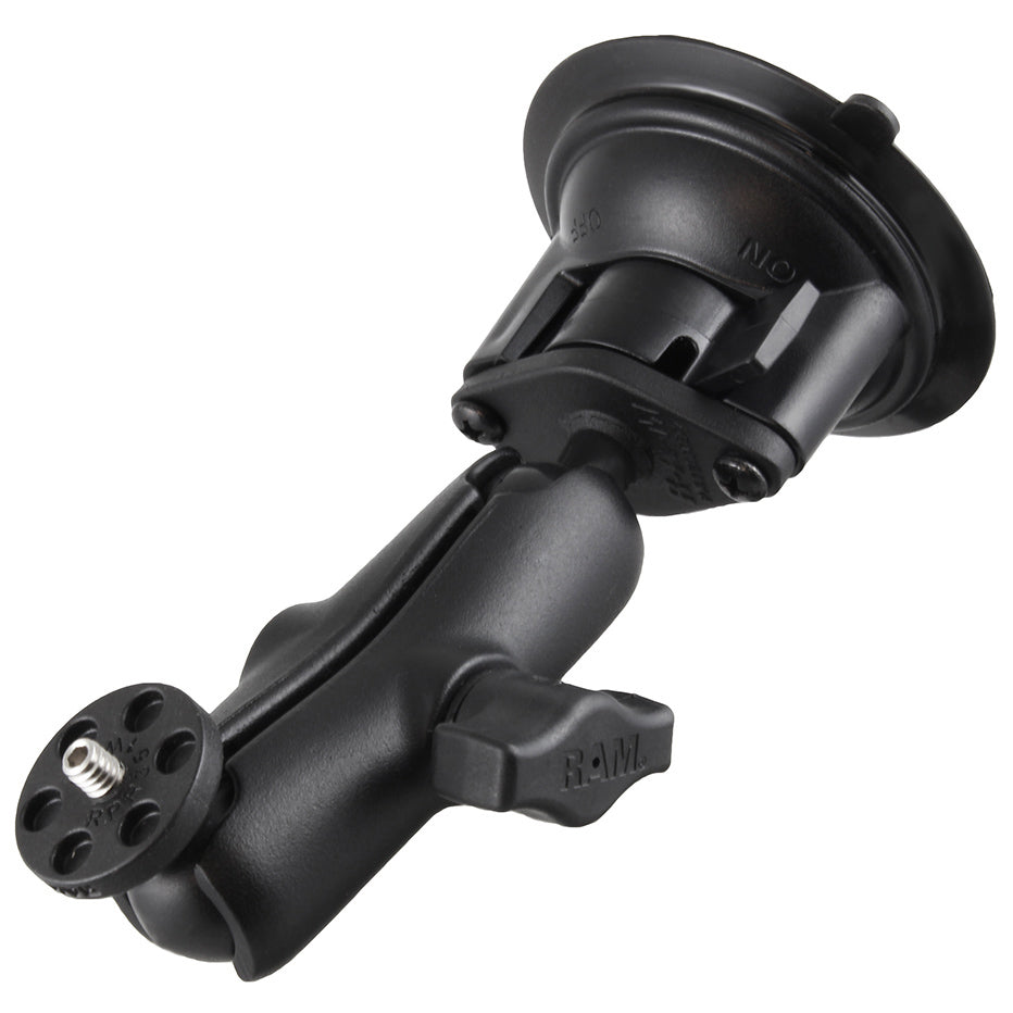 RAM-B-224-1-366U:RAM-B-224-1-366U_1:RAM® Twist-Lock™ Suction Cup Mount with 1/4"-20 Camera Adapter - Medium