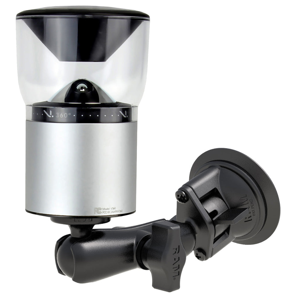 RAM-B-224-1-366U:RAM-B-224-1-366U_1:RAM® Twist-Lock™ Suction Cup Mount with 1/4"-20 Camera Adapter - Medium