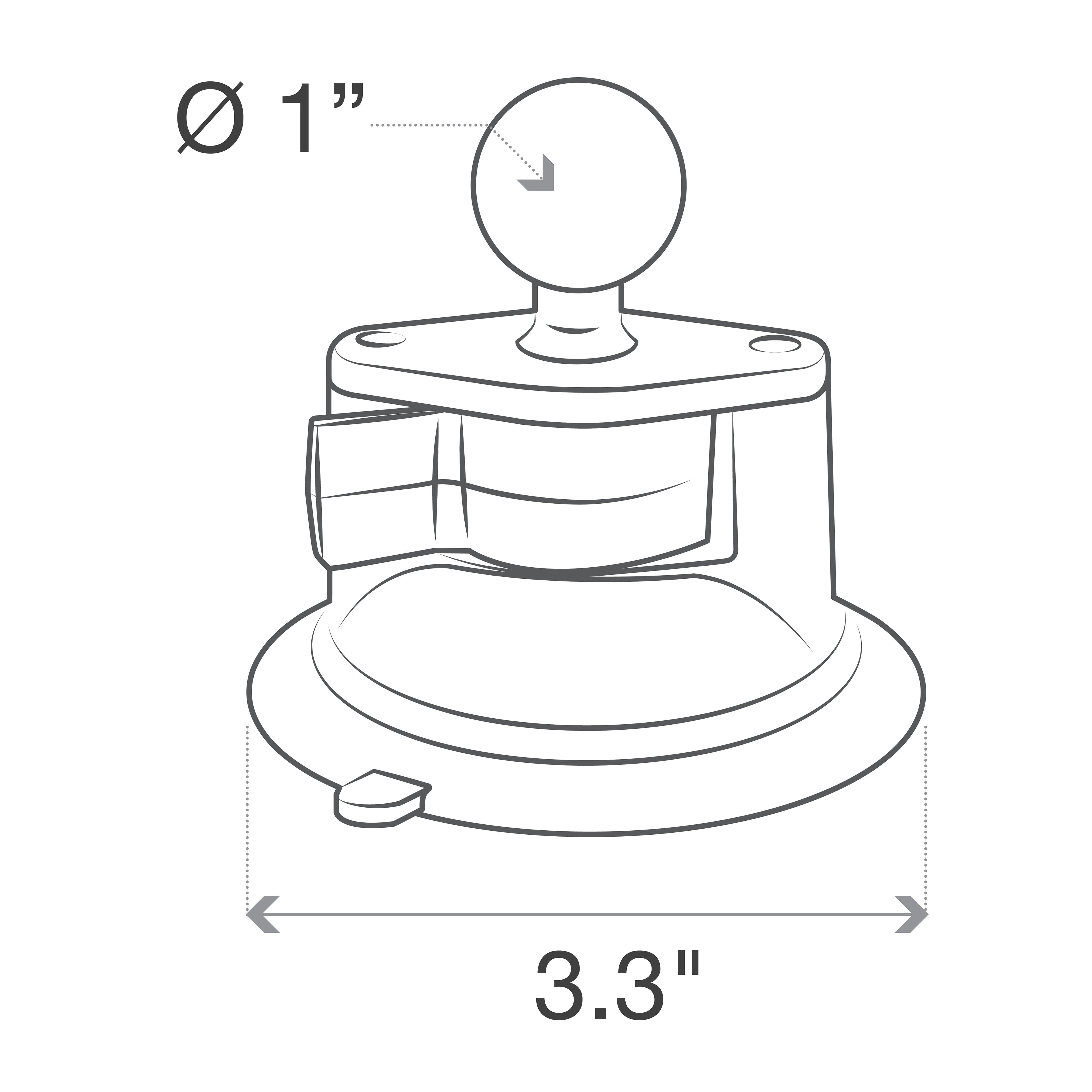 RAM-B-224-1U:RAM-B-224-1U_1:RAM® Twist-Lock™ Suction Cup Base with Ball
