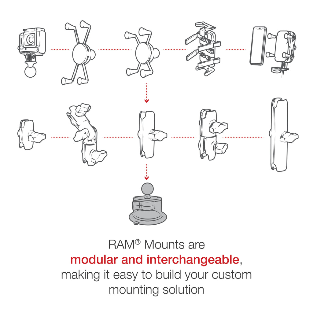 RAM-B-224-1U:RAM-B-224-1U_1:RAM® Twist-Lock™ Suction Cup Base with Ball