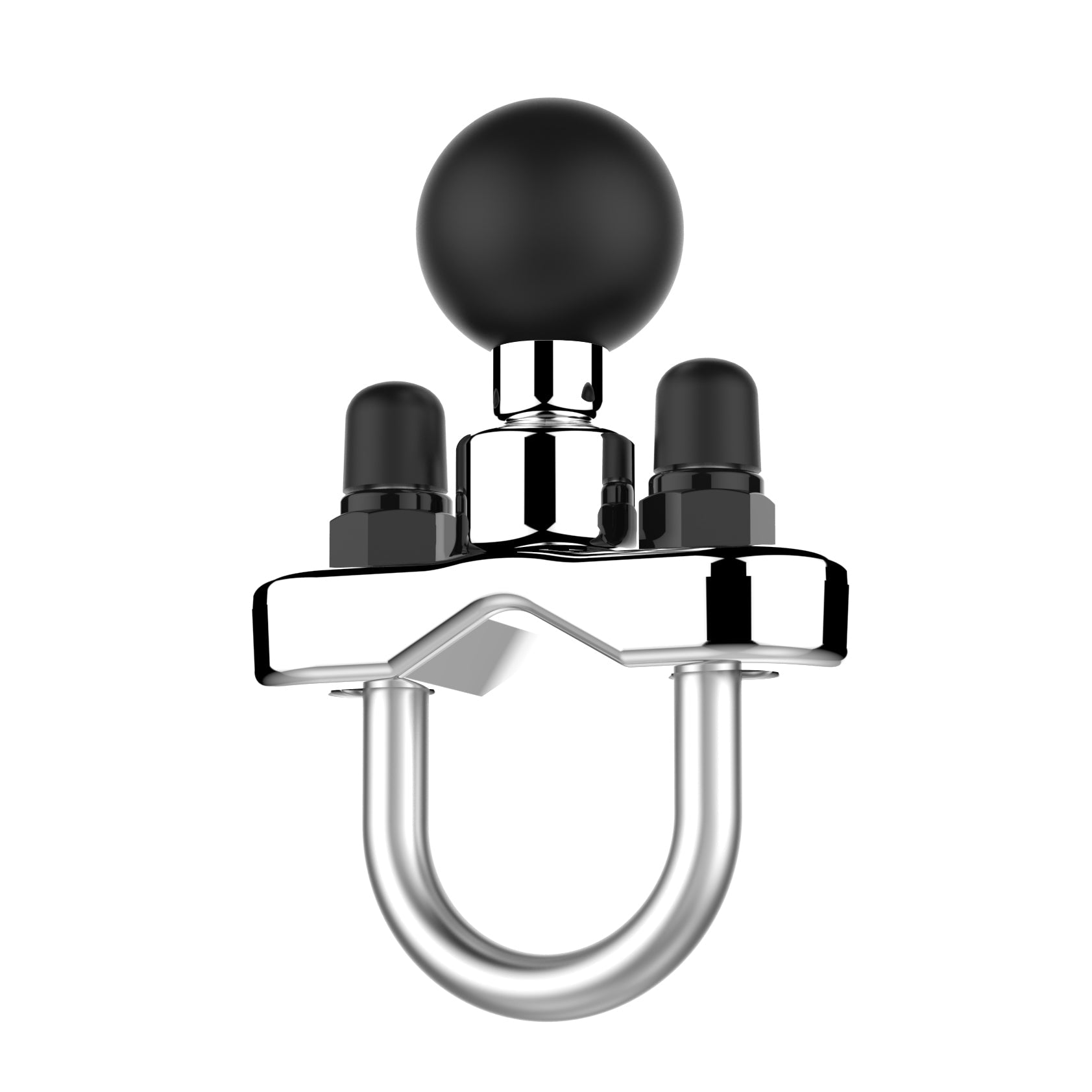 RAM-B-231-1CHU:RAM-B-231-1CHU_1:RAM® Chrome Handlebar U-Bolt Base for Rails 1" to 1.25" in Diameter