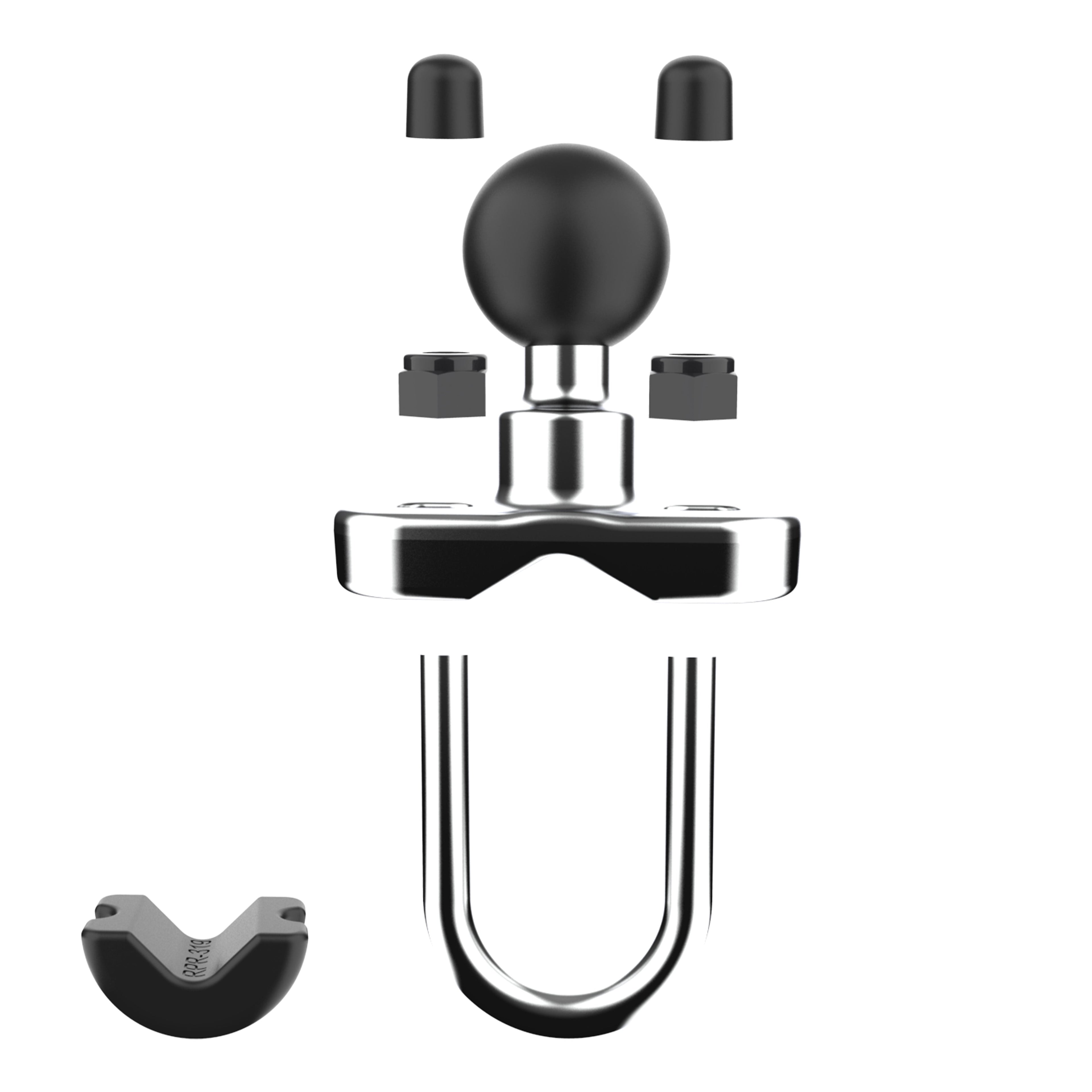 RAM-B-231CHU:RAM-B-231CHU_1:RAM® Chrome Handlebar U-Bolt Base for Rails 0.5" to 1" in Diameter