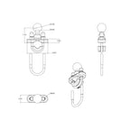 RAM-B-231U:RAM-B-231U_1:RAM® Handlebar U-Bolt Base for Rails 0.5" to 1" in Diameter - B Size