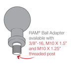 RAM-B-236U:RAM-B-236U_1:RAM® Ball Adapter with 3/8"-16 Threaded Post & Lock Washer - B Size