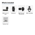RAM-B-252-A-201U-MTV1:RAM-B-252-A-201U-MTV1_1:RAM® Rearview Mirror U-Bolt Mount for Motive Dashcam