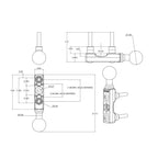 RAM-B-309-1CHU:RAM-B-309-1CHU_1:RAM® Chrome Motorcycle Brake/Clutch Reservoir Ball Base