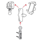 RAM-B-309-1CHU:RAM-B-309-1CHU_1:RAM® Chrome Motorcycle Brake/Clutch Reservoir Ball Base