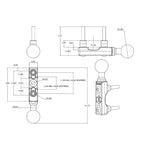 RAM-B-309-1CHU:RAM-B-309-1CHU_1:RAM® Chrome Motorcycle Brake/Clutch Reservoir Ball Base