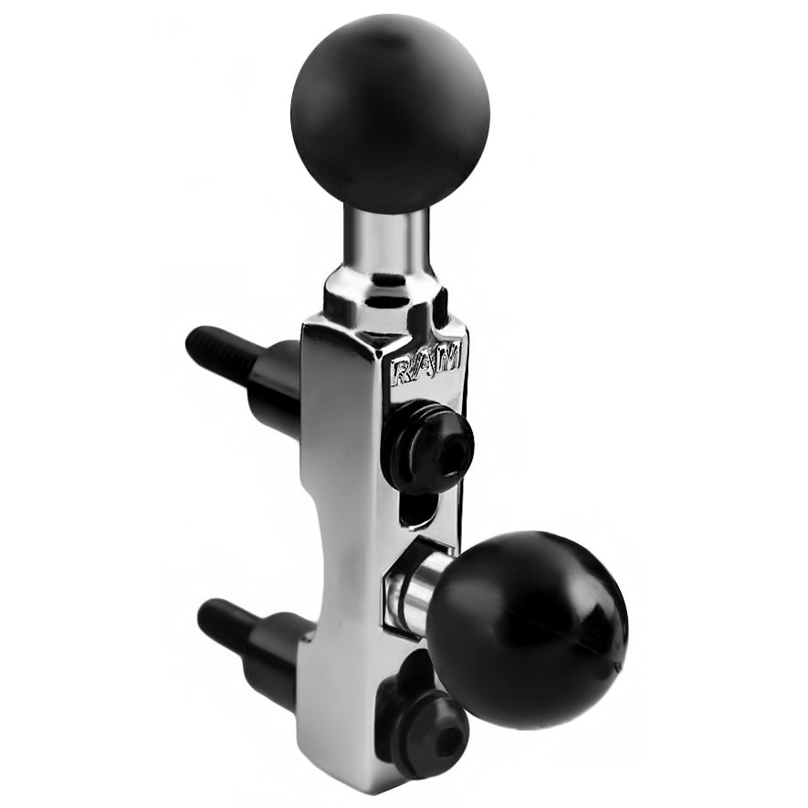 RAM-B-309-2CHU:RAM-B-309-2CHU_1:RAM® Chrome Motorcycle Brake/Clutch Reservoir Double Ball Base