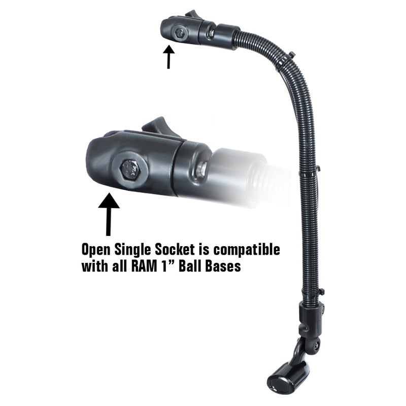 RAM-B-316-18-TRA1-NB:RAM-B-316-18-TRA1-NB_1:RAM® Transducer Mount with 18" Aluminum Rod and Socket Arm
